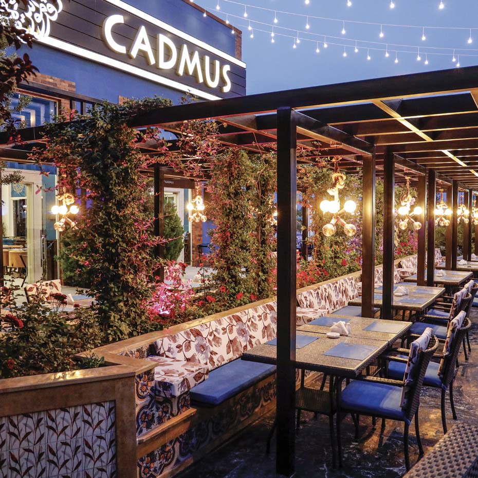 A photo of the elegant interior of Cadmus Restaurant.
